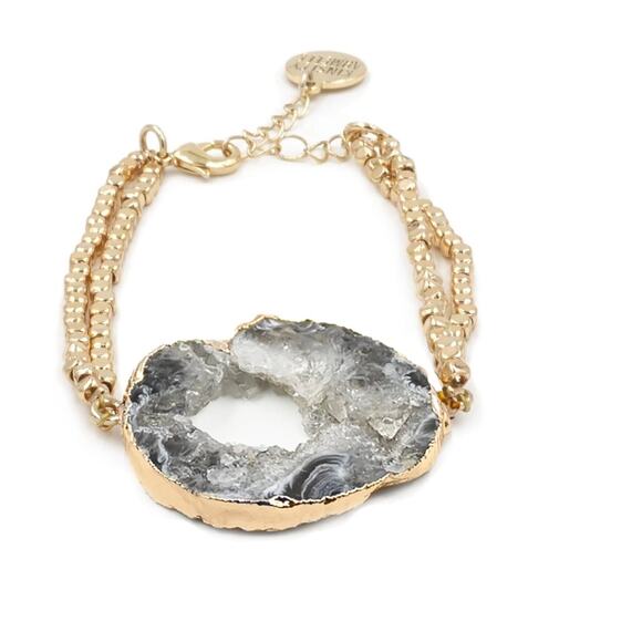 RETAIL $50*Kinsley Armelle Agate Collection Gold Stormy Crush Bracelet* - Picture 1 of 1
